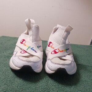 Champion Boys White and Red Sneakers with Chunky Sole and Breathable Mesh